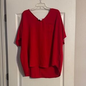 Mint Red Short Sleeve Top